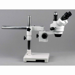 AmScope SM-3TZZ-54S SM-3 Series Zoom Trinocular Stereo Microscope 3.5X-180X Magnification on Single Arm Boom Stand w/ 54 LED Light (1)