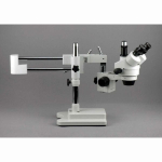 AmScope SM-4TZ-FRL-M 3.5X-90X Trinocular Stereo Zoom Microscope w/8W Fluorescent Ring Light and 1.3MP USB 2.0 C-mount Camera on Double Arm Boom Stand (2)