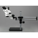 AmScope SM-5TZZ-FOR-10M SM-5 Series Trinocular Stereo Microscope 3.5X-180X Magnification on Ball Bearing Boom Stand w/ Fiber Optic and 10MP Camera (2)