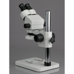 AmScope SM-1TSL-64S-V331 SM-1 Series Zoom Trinocular Stereo Microscope 7X-45X Magnification on Pillar Stand w/ 14" Pillar Stand, 64 LED Ring Light (2)