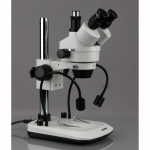 AmScope SM-1TG-V331 SM-1T Series Trinocular Stereo Microscope 7X-45X Magnification w/ Built In Dual LED Gooseneck (1)