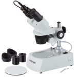 AmScope SE305R-PZ-E2 SE305 Series Compact Multi-Lens Binocular Stereo Microscope 10X-60X w/ Angled Head, Metal Pillar Stand, Lighting, 2MP Camera (0)