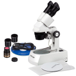 AmScope SE306-A-E SE306 Series Compact Multi-Lens Binocular Stereo Microscope 20X-40X w/ Reverse Angled Head, Metal Track Stand,Lighting, 1MP Camera (0)