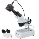 AmScope SE306R-P-MT SE306 Series Compact Multi-Lens Binocular Stereo Microscope 20X-40X w/ Angled Head, Metal Pillar Stand, Lighting, 1.3MP Camera (0)