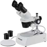 AmScope SE306R-PZ Compact Multi-Lens Stereo Microscope 20X-80X Magnification w/ Angled Head, Metal Pillar Stand, Top & Bottom Halogen Lighting (0)
