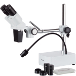 AmScope SE400-X SE400 Series Compact Fixed-Lens Stereo Microscope 5X-10X Magnification on Boom-Arm Stand w/ Gooseneck LED Light (0)