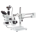 AmScope SM-4TPZ-FRL-5M 3.5X-90X Trincocular Simul-Focal Stereo Zoom Microscope w/8W Fluorescent Ring Light and 5MP USB 2.0 C-mount Camera on Double Arm Boom Stand (0)