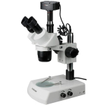 AmScope SW-2T24-MT SW-2 Series Super Widefield Trinocular Stereo Microscope 20X-40X Magnification on Track Stand w/ Top, Bottom Light, 1.3MP Camera (0)