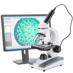 AmScope M148C-E M148 Series Monocular Student Compound Microscope 40X-1000X Magnification With Glass Optics and USB Digital Camera (0)