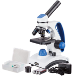 AmScope M162C-2L-PB10-WM-SP14-50P100S M162 Series Portable Metal Frame Student Compound Microscope 40X-1000X Magnification With Dual Lens LED And Complete Accessories (1)