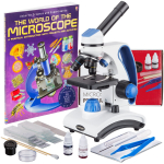 AmScope M162C-2L-WM-SP14 M162 Series Portable Metal Frame Student Compound Microscope 40X-1000X Magnification With Slides, Tools and Book (0)