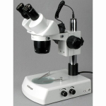 AmScope SW-2B13 SW-2 Series Super Widefield Binocular Stereo Microscope 10X-30X Magnification on Pillar Stand w/ Top, Bottom Lights (3)