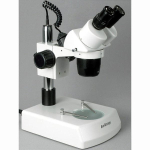 AmScope SW-2B24 SW-2 Series Super Widefield Binocular Stereo Microscope 20X-40X Magnification on Pillar Stand w/ Top, Bottom Lights (1)