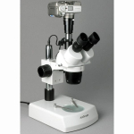 AmScope SW-2T24-MT SW-2 Series Super Widefield Trinocular Stereo Microscope 20X-40X Magnification on Track Stand w/ Top, Bottom Light, 1.3MP Camera (3)