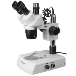 AmScope SW-2T13X SW-2 Series Super Widefield Trinocular Stereo Microscope 5X-10X-15X-30X Magnification on Track Stand w/ Top, Bottom Lights (0)