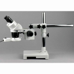 AmScope SW-3B13Y-FRL SW-3 Series Binocular Stereo Microscope 10X-15X-30X-45X Magnification on Single-Arm Boom w/ Ring Light (1)