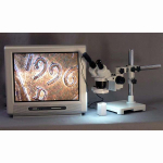 AmScope SW-3B13Y-FRL SW-3 Series Binocular Stereo Microscope 10X-15X-30X-45X Magnification on Single-Arm Boom w/ Ring Light (3)