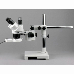 AmScope SW-3T24-FRL-MT SW-3 Series Trinocular Stereo Microscope 20X, 40X Magnification on Single Arm Boom Stand w/ Fluorescent Light and 1.3MP Camera (2)