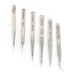 AmScope TW-475-SET AmScope High Precision Tweezers 6 Piece Set In Vinyl Pouch (1)