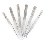AmScope TW-475-SET AmScope High Precision Tweezers 6 Piece Set In Vinyl Pouch (2)