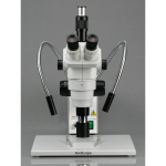 AmScope ZM-1TZ-FOD Zoom Trinocular Stereo Microscope 3.35X-90X Magnification on Pillar Stand w/ Fiber Optical Light (1)