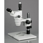 AmScope ZM-1TZ-FOD Zoom Trinocular Stereo Microscope 3.35X-90X Magnification on Pillar Stand w/ Fiber Optical Light (3)