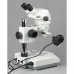 AmScope ZM-2B Ultimate Zoom Binocular Stereo Microscope 6.7X-45X Magnification on Pillar Stand w/ Two Lights (1)