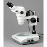 AmScope ZM-2BZ Ultimate Zoom Binocular Stereo Microscope 3.5X-90X Magnification on Pillar Stand w/ Two Lights (2)