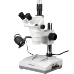 AmScope ZM-2TZ Ultimate Zoom Trinocular Microscope 3.35X-90X Magnification on Pillar Stand w/ Two Lights (0)