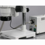 AmScope ZM-3BX-FOR ZM-3 Series Ultimate Zoom Binocular Stereo Microscope 3.35X-45X Magnification on Single Arm Boom Stand w/ Fiber Optic Ring Light (2)