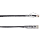 Black Box C6APC28-BK-01 CAT6A 500-MHz Snagless 28AWG Stranded Ethernet Patch Cable - Unshielded (UTP), CM PVC (RJ45 M/M), Black, 1-ft. (0.3-m) (2)
