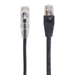 Black Box C6APC28-BK-01 CAT6A 500-MHz Snagless 28AWG Stranded Ethernet Patch Cable - Unshielded (UTP), CM PVC (RJ45 M/M), Black, 1-ft. (0.3-m) (1)