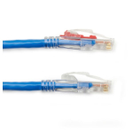 Black Box C6PC70-BL-01 CAT6 550-MHz Locking Snagless Stranded Ethernet Patch Cable - Unshielded (UTP), CM PVC (RJ45 M/M), Blue, 1-ft. (0.3-m) (2)