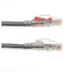 Black Box C6PC70-GY-03 CAT6 550-MHz Locking Snagless Stranded Ethernet Patch Cable - Unshielded (UTP), CM PVC (RJ45 M/M), Gray, 3-ft. (0.9-m) (2)