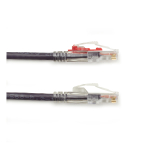 Black Box C6PC70-VT-01 CAT6 550-MHz Locking Snagless Stranded Ethernet Patch Cable - Unshielded (UTP), CM PVC (RJ45 M/M), Purple, 1-ft. (0.3-m) (2)