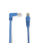 Black Box EVNSL216-0003-90DU SpaceGAIN CAT6 250-MHz Molded Angled Stranded Ethernet Patch Cable - UTP, CM PVC RJ45 M/M, Blue, 3-ft., Up-Down Connector (0)