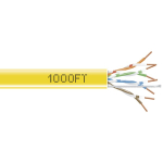 Black Box EYN855A-PB-1000 GigaBase CAT5e 350-MHz Solid Ethernet Bulk Cable - Unshielded (UTP), CMR PVC, Yellow, 1000-ft. (304.8-m) Pull-Box (0)