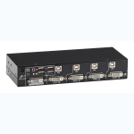 Black Box KV9634A DT Series DVI-D Single-Monitor Desktop KVM Switch - Bidirectional USB, Audio, 4-Port (1)