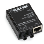 Black Box LMC4001A MICRO MINI Gigabit Ethernet (1000 Mbps) Media Converter, 10/100/1000 Mbps Copper to 1000 Mbps Multimode Fiber, 850nm, 0.5km (0)