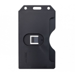 Brady People ID 1840-3081 Black Rigid Plastic Vertical 2-Sided Multi-Card Holder 2.38" x 4.1" (1)