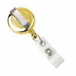 Brady People ID 2120-3035 Gold Badge Reel with Clear Vinyl Strap & Belt Clip (1)