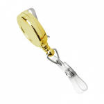 Brady People ID 2120-3035 Gold Badge Reel with Clear Vinyl Strap & Belt Clip (2)