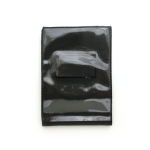 Brady People ID 501-L Black Vinyl Vertical 1-Pocket Badge Holder with Large Flap, 2.8" x 4" (0)