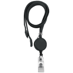 Brady People ID BL-545-BLK Black 3/8" Breakaway Lanyard with Badge Reel - 100 pcs (0)