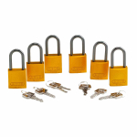 Brady 105884 Aluminum Yellow Lockout Padlocksw w 1.5 in Shackle (0)