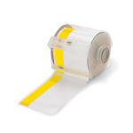 Brady 113163 All Weather Permanent Adhesive Vinyl Label Tape for GlobalMark Printer - 4", Caution Header Stripe (0)