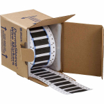 Brady PS-250-150-BK-S PermaSleeve Heat Shrink Wire and Cable Labels, 1/4" Dia, for 3" Core Printers - 1.5", Black, Single-Sided (0)