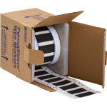 Brady PS-500-150-BK-S-2 PermaSleeve Heat Shrink Wire and Cable Labels, 1/2" Dia, for 3" Core Printers - 0.75", Black, Single-Sided (0)