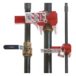 Brady BS07A-RD 4-Legged Ball Valve Lockout, Holds 4 Padlocks, Ultra-Tough Polypropylene, Small, Red (2)
