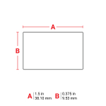 Brady THT-147-422-10 3" Core High Adhesion Glossy Polyester with Acrylic Adhesive Labels, 0.375 in H x 1.5 in W, 2 per Row (4)